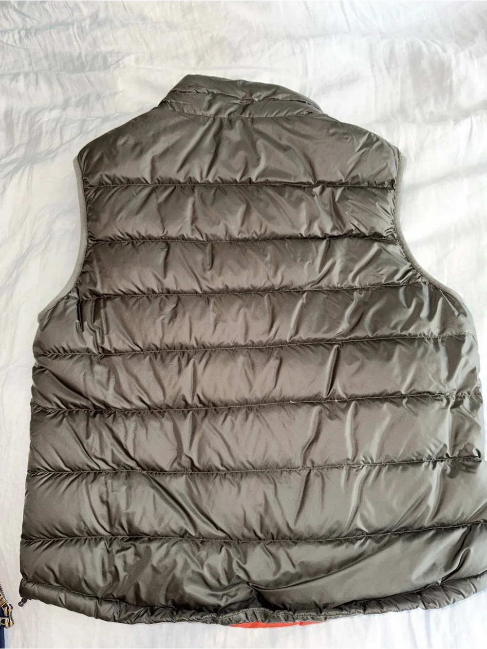 Cordillera Olive Green Puffer Vest with Orange Lining